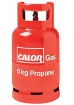 A red propane cylinder example